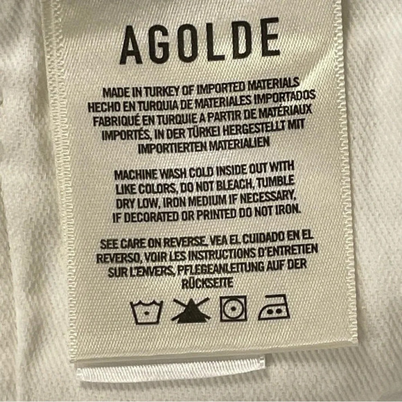 AGOLDE NWOT Sophie High Rise Crop Skinny Jeans in Sanction White - Picture 8 of 9